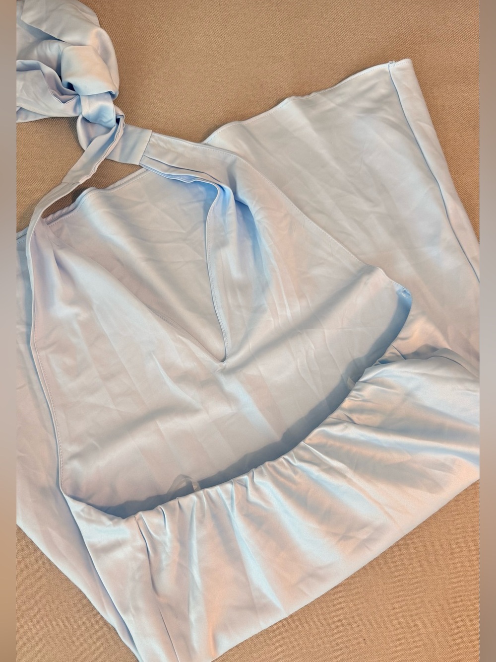 Wild Fable Light Blue Satin Halter Neck Mini Dress Women's XS Party NWT - Picture 5 of 6